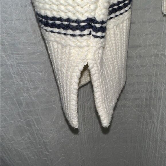 Madewell XL Bright Ivory Navy Stripes Reverse Knit Crewneck Sweater - Picture 14 of 16